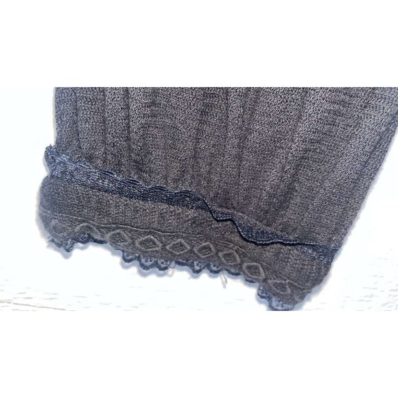 Free People Maisey Knit Floral Lace Embroidered Top Blouse L - Picture 6 of 11